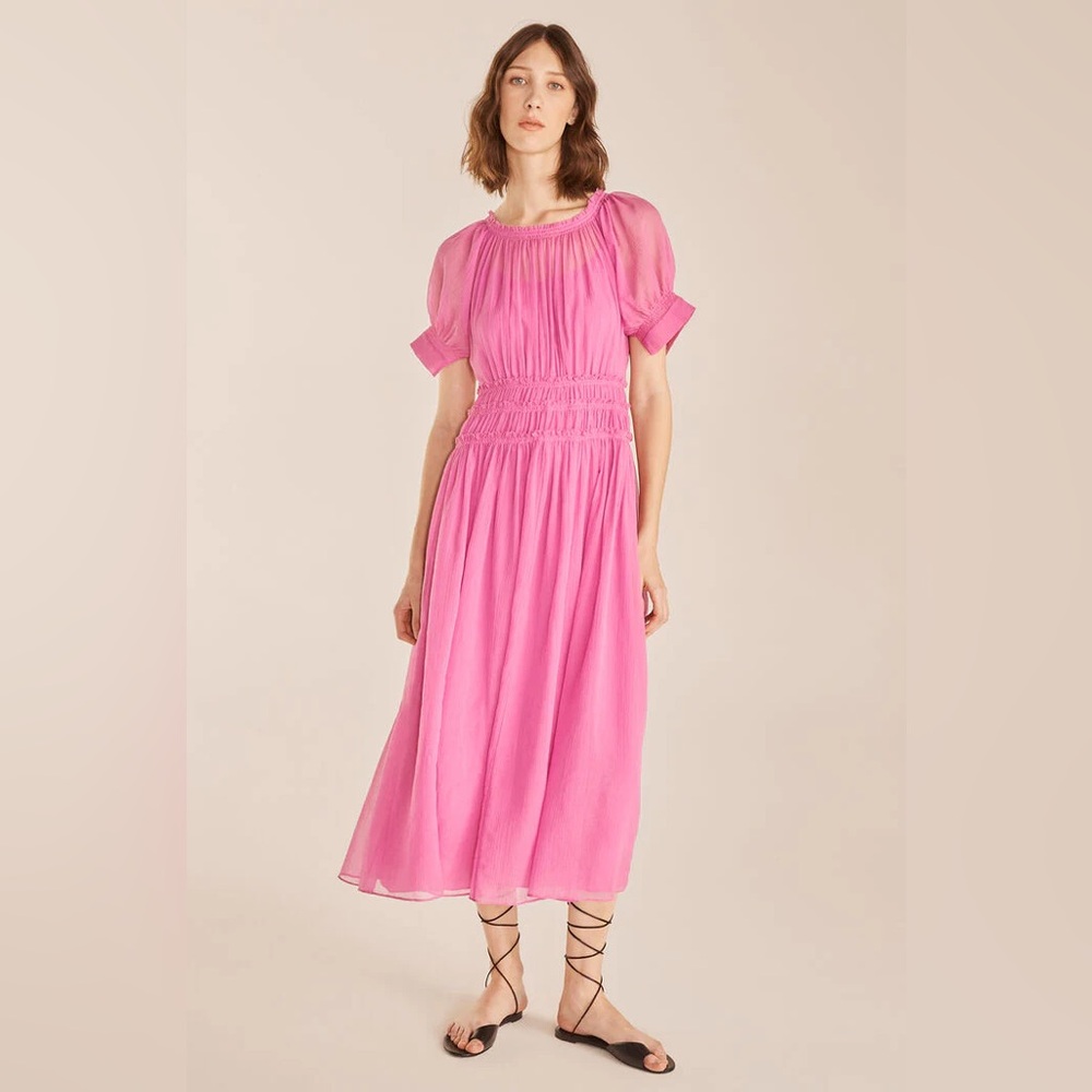 Rebecca Taylor Short Sleeve Pleated Dress